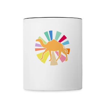 Camel Vintage Desert Wildlife Animal Nature - Contrasting Mug - white/black - Front