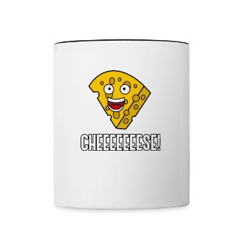 Fromage : un dicton amusant sur la nourriture - Mug contrasté - blanc/noir - Devant
