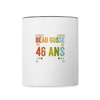46 ans Cadeau Anniversaire 46 ans Drôle - Mug contrasté - blanc/noir - Devant