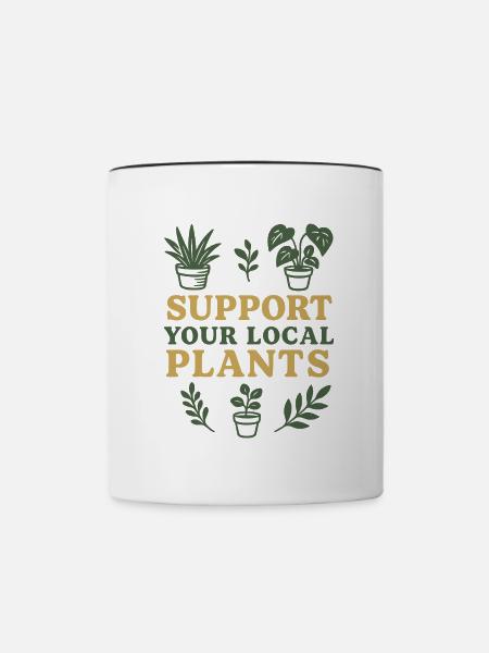 Support Your Local Plants - Tasse zweifarbig - Weiß/Schwarz