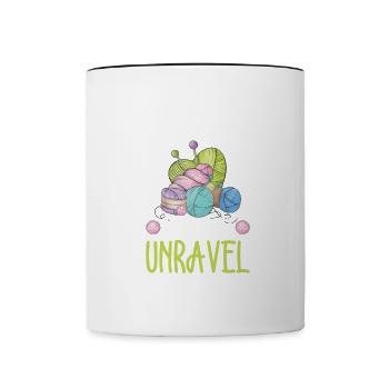 I Crochet So I Don t Unravel, Yarn Crocheting - Mug contrasté - blanc/noir - Devant