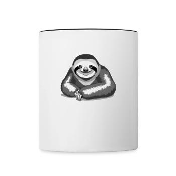 Faultier relax - Tasse zweifarbig - Weiß/Schwarz - Vorne