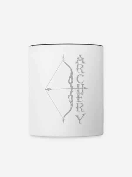 Bogenschießen, Bogensport, Bogenschütze, Archery - Tasse zweifarbig - Weiß/Schwarz