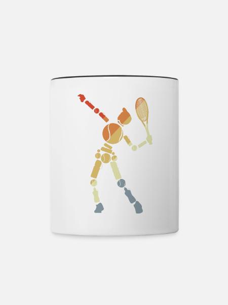 Tennis Junge - Tasse zweifarbig - Weiß/Schwarz
