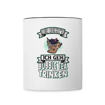 Bubble Tea Sloth Saying Funny Humor Trend - Contrasting Mug - white/black - Front