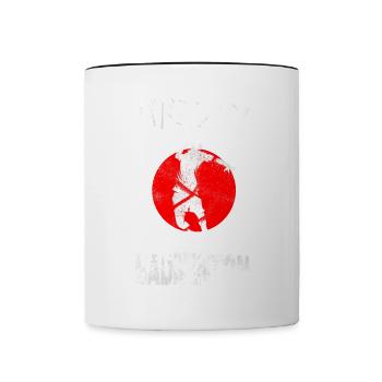 Badminton Japon caractères japonais Soleil - Mug contrasté - blanc/noir - Devant