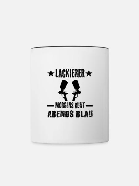 Lackierer - Tasse zweifarbig - Weiß/Schwarz