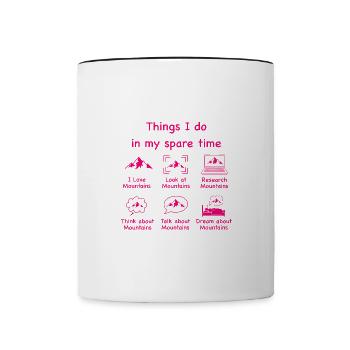 Amoureux de la montagne (rose) - Mug contrasté - blanc/noir - Devant