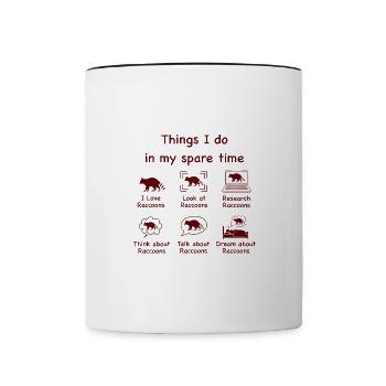 Waschbärliebhaber (braun) - Tasse zweifarbig - Weiß/Schwarz - Vorne