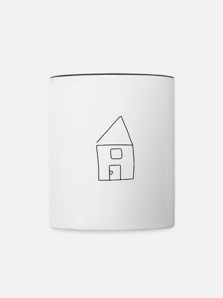 Haus Symbol Wohnen - Tasse zweifarbig - Weiß/Schwarz