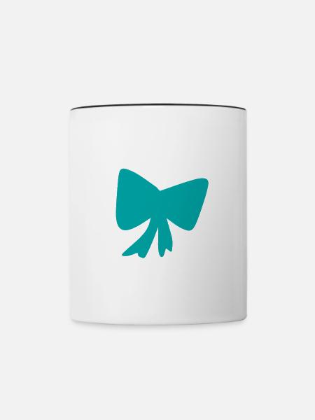 Schleife blau Symbol - Tasse zweifarbig - Weiß/Schwarz