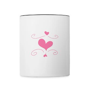 Herz Liebe Symbol form - Tasse zweifarbig - Weiß/Schwarz - Vorne
