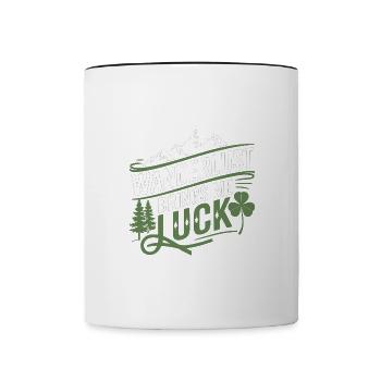 Wanderlust brings me luck - Contrasting Mug - white/black - Front