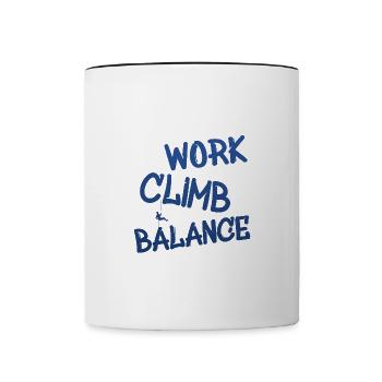 klettern, abseilen, climbing - Tasse zweifarbig - Weiß/Schwarz - Vorne