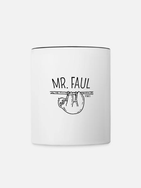Mr. Faul - Tasse zweifarbig - Weiß/Schwarz