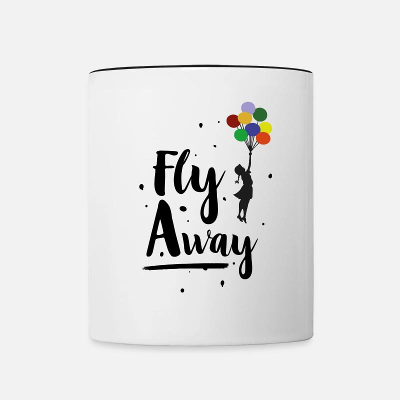 Fly Away - Tasse zweifarbig - Weiß/Schwarz