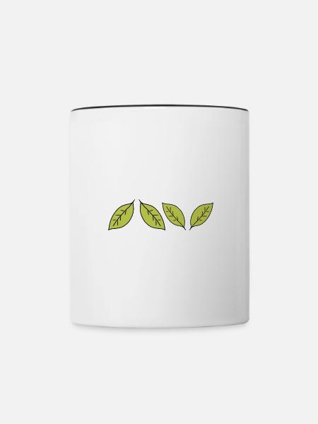 vier Blätter blatt symbol - Tasse zweifarbig - Weiß/Schwarz