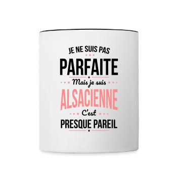 Je ne suis pas parfaite mais je suis Alsacienne - Mug contrasté - blanc/noir - Devant