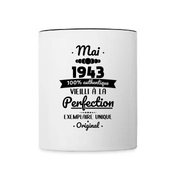 Anniversaire 81 ans - Mai 1943 Original - Mug contrasté - blanc/noir - Devant