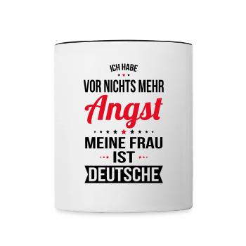 Ma femme est allemande - Idée cadeau humour - Mug contrasté - blanc/noir - Devant