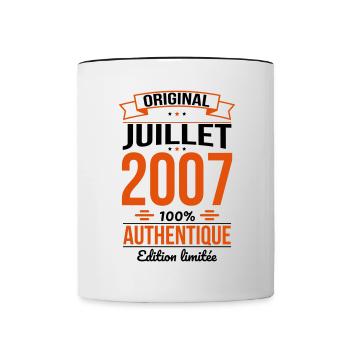 Anniversaire 18 ans - Original - Juillet 2007 - Mug contrasté - blanc/noir - Devant