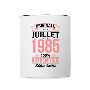 Anniversaire 40 ans - Originale - Juillet 1985 - Mug contrasté - blanc/noir - Devant