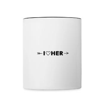 I love her - Contrasting Mug - white/black - Front