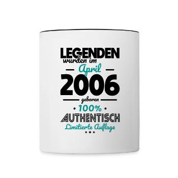 18e anniversaire - Les légendes ont été annoncées en avril 2006 - Mug contrasté - blanc/noir - Devant