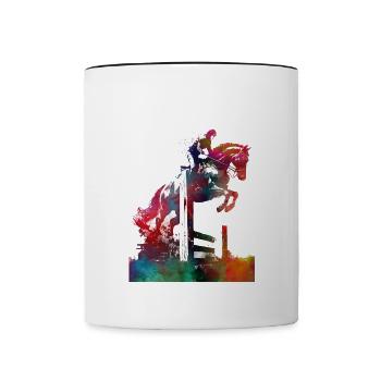 #horsemanship #sport d’équitation - Mug contrasté - blanc/noir - Devant