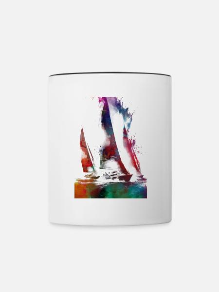 Segelsport Kunst #sailing - Tasse zweifarbig - Weiß/Schwarz
