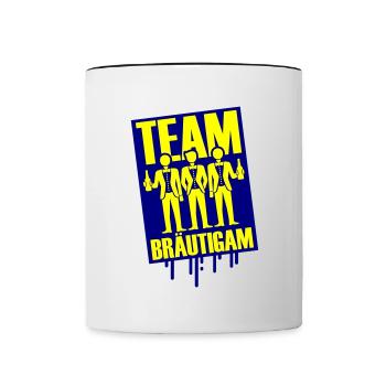 Team Bräutigam Polterhochzeit - Tasse zweifarbig - Weiß/Schwarz - Vorne