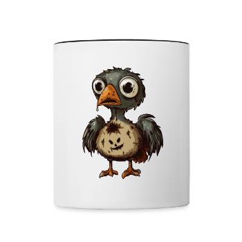 Truthahn Halloween Zombie - Tasse zweifarbig - Weiß/Schwarz - Vorne