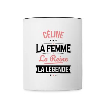 Céline - La Femme - La Reine - La Légende - Mug contrasté - blanc/noir - Devant