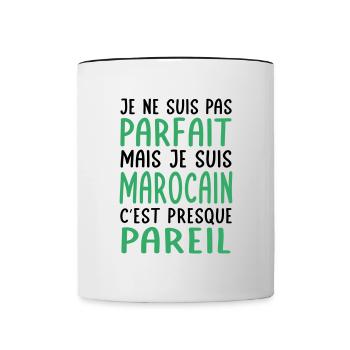 Je ne suis pas parfait mais je suis Marocain - Mug contrasté - blanc/noir - Devant
