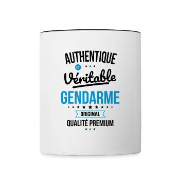 Authentique et véritable gendarme - Original - Mug contrasté - blanc/noir - Devant