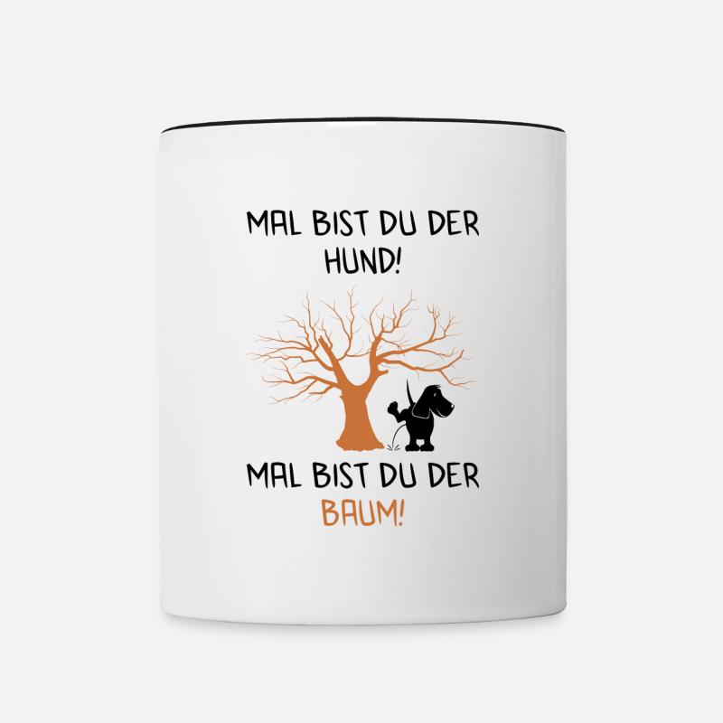 Parfois chien - parfois arbre - Mug contrasté - blanc/noir