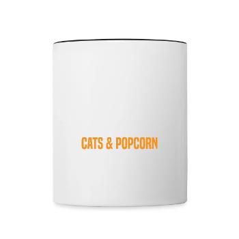 Cats and Popcorn Movies Mignon Kitty et Popcorn - Mug contrasté - blanc/noir - Devant