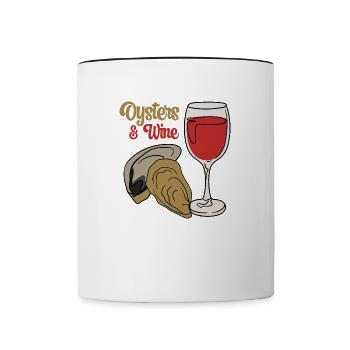 Huîtres et vin Seafood Chef Hobby Ocean - Mug contrasté - blanc/noir - Devant