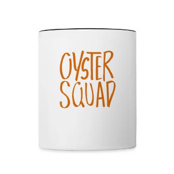 Oysters Squad Ironic Saying Seafood Chef - Mug contrasté - blanc/noir - Devant