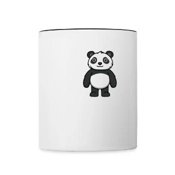 Une fille aime de jolis pandas citation ironique - Mug contrasté - blanc/noir - Devant