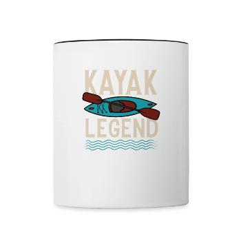 Kayak Legend : Kayak Hobby Wildlife - Mug contrasté - blanc/noir - Devant