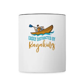 Distrait par le kayak Canoë-kayak naturel - Mug contrasté - blanc/noir - Devant
