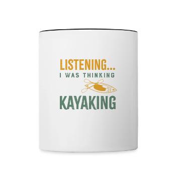 Réfléchissez à la pratique du kayak, du canoë, de - Mug contrasté - blanc/noir - Devant
