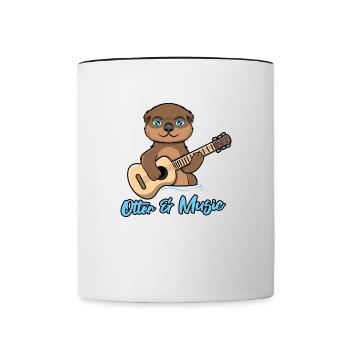 Les loutres et la musique Ukulélé Ironic Otter - Mug contrasté - blanc/noir - Devant