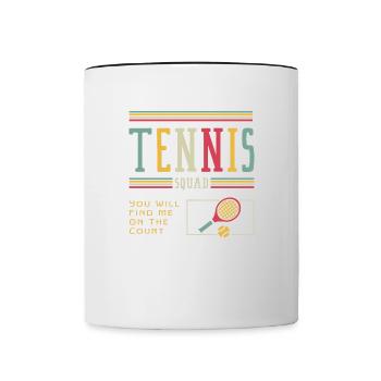 Équipe de tennis, vacances d'été, sports de balle, - Mug contrasté - blanc/noir - Devant