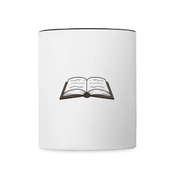 Cozy Winter Days Book Reading Literature Snow - Contrasting Mug - white/black - Front