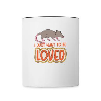 Opossum Ironic Saying Cute Opossum Rodent Animal - Contrasting Mug - white/black - Front