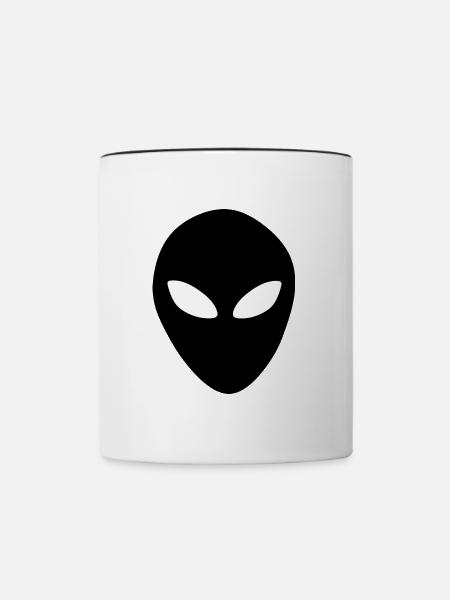 Aliens Außerirdischer Kopf - Tasse zweifarbig - Weiß/Schwarz