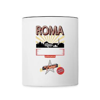 Rome Roma Italie City Skyline Vintage Rétro - Mug contrasté - blanc/noir - Devant
