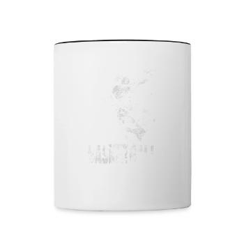 Basketball Basketball Player Dunking Grunge Splash - Contrasting Mug - white/black - Front